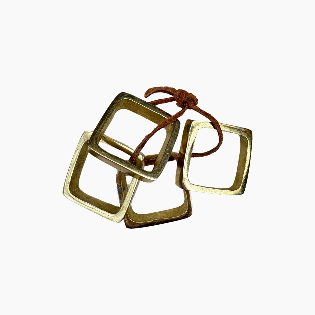 Servilletero cuadrado dorado Set x4 Marzo Atelier