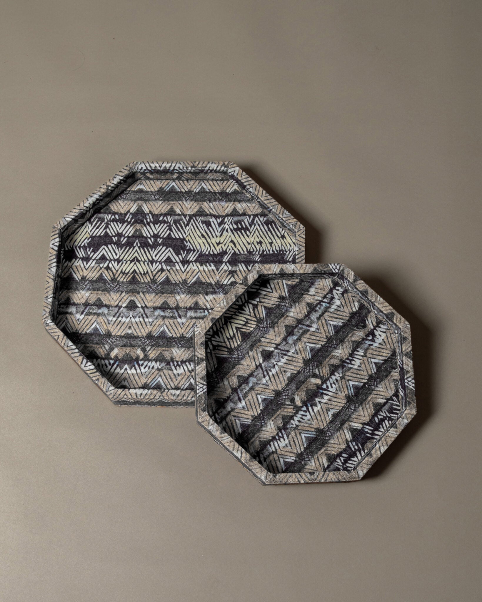 Wooden Upholstered Tray (Set of 2)