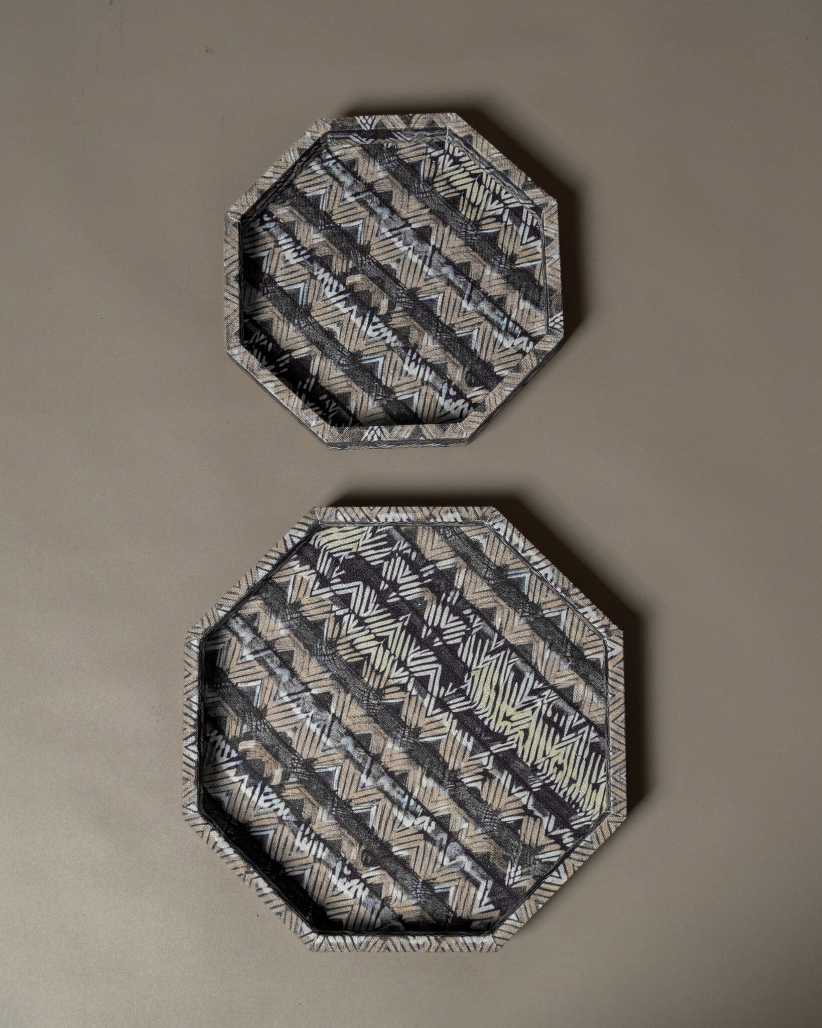 Wooden Upholstered Tray (Set of 2)